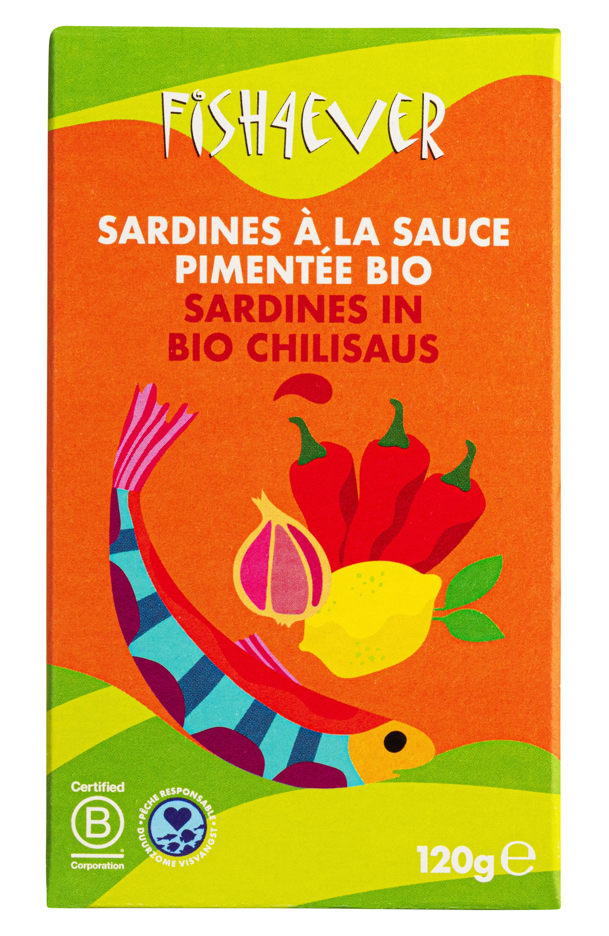 Sardines à la sauce pimentée bio FISH4EVER 120 g