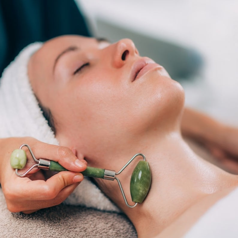 Set 2 Masseurs Visage en Pierre de Jade