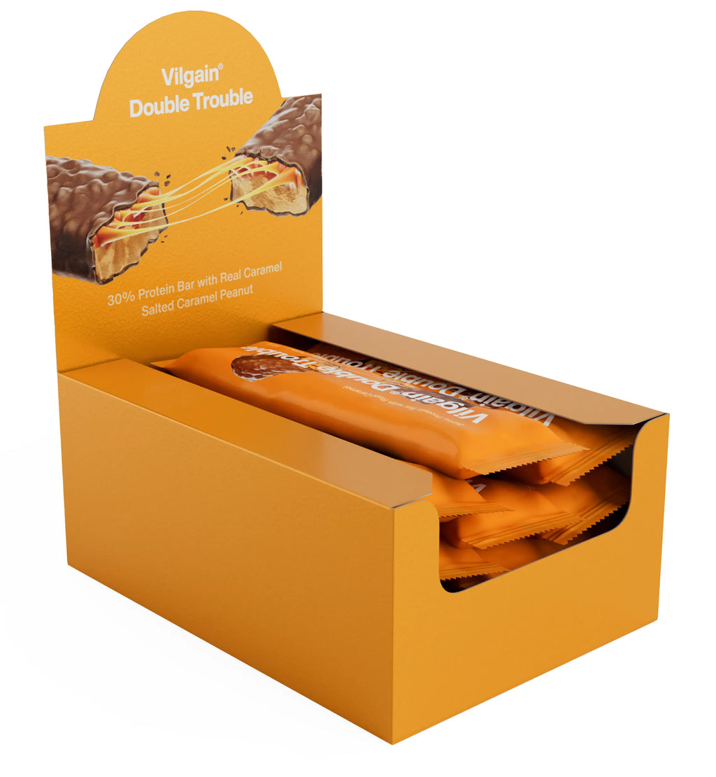 Promo date courte Barre protéinée Chocolat & Caramel salé non bio VILGAIN 55 g