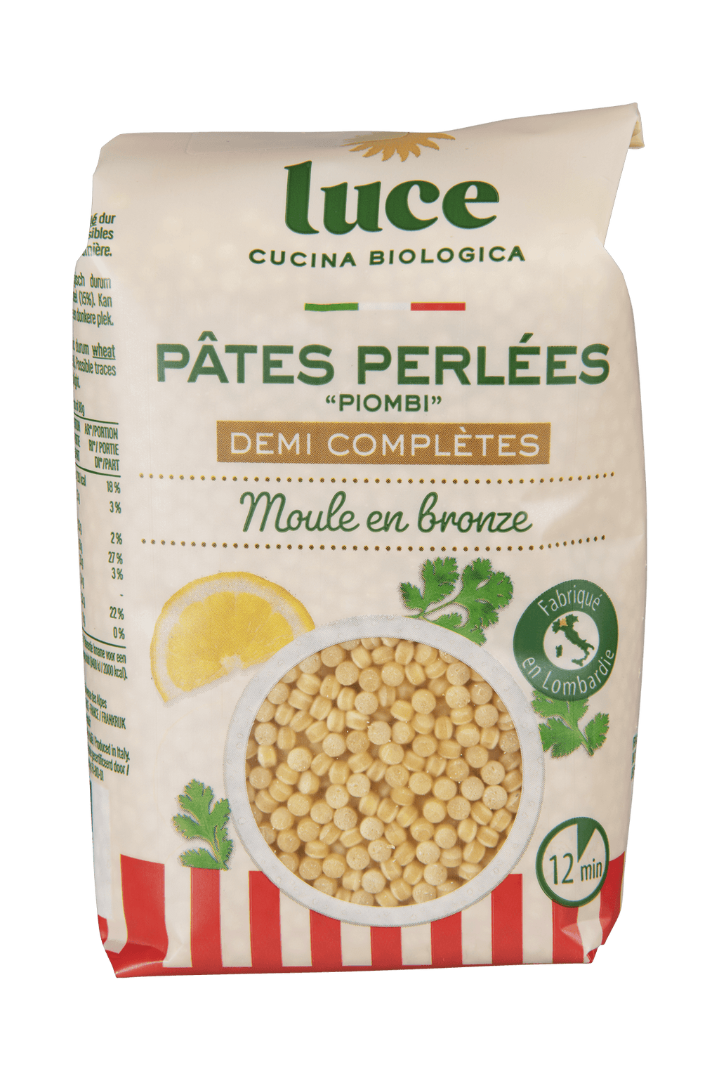 Pâtes Perlées "Piombi" Demi-Complètes bio LUCE 500 g