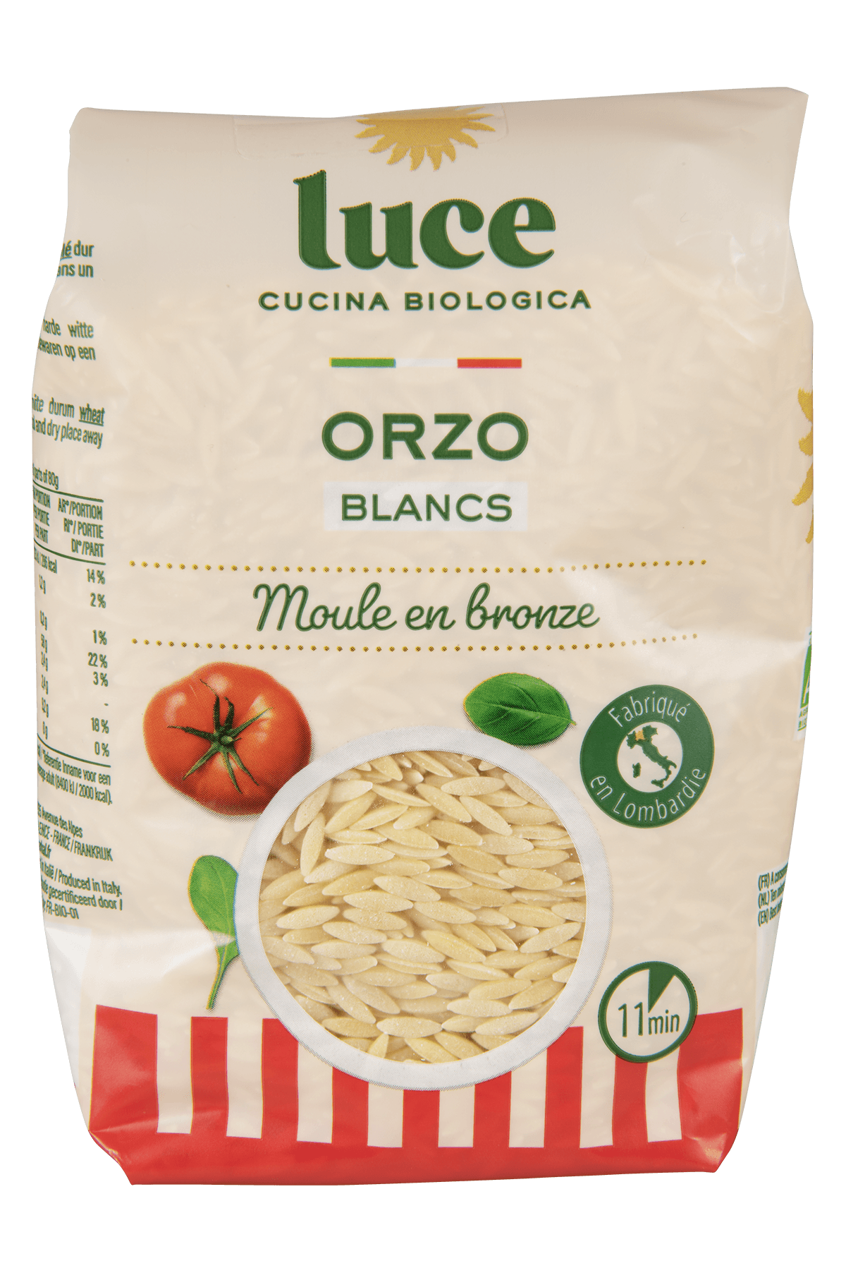 Pâtes Orzo Blancs bio LUCE 500 g