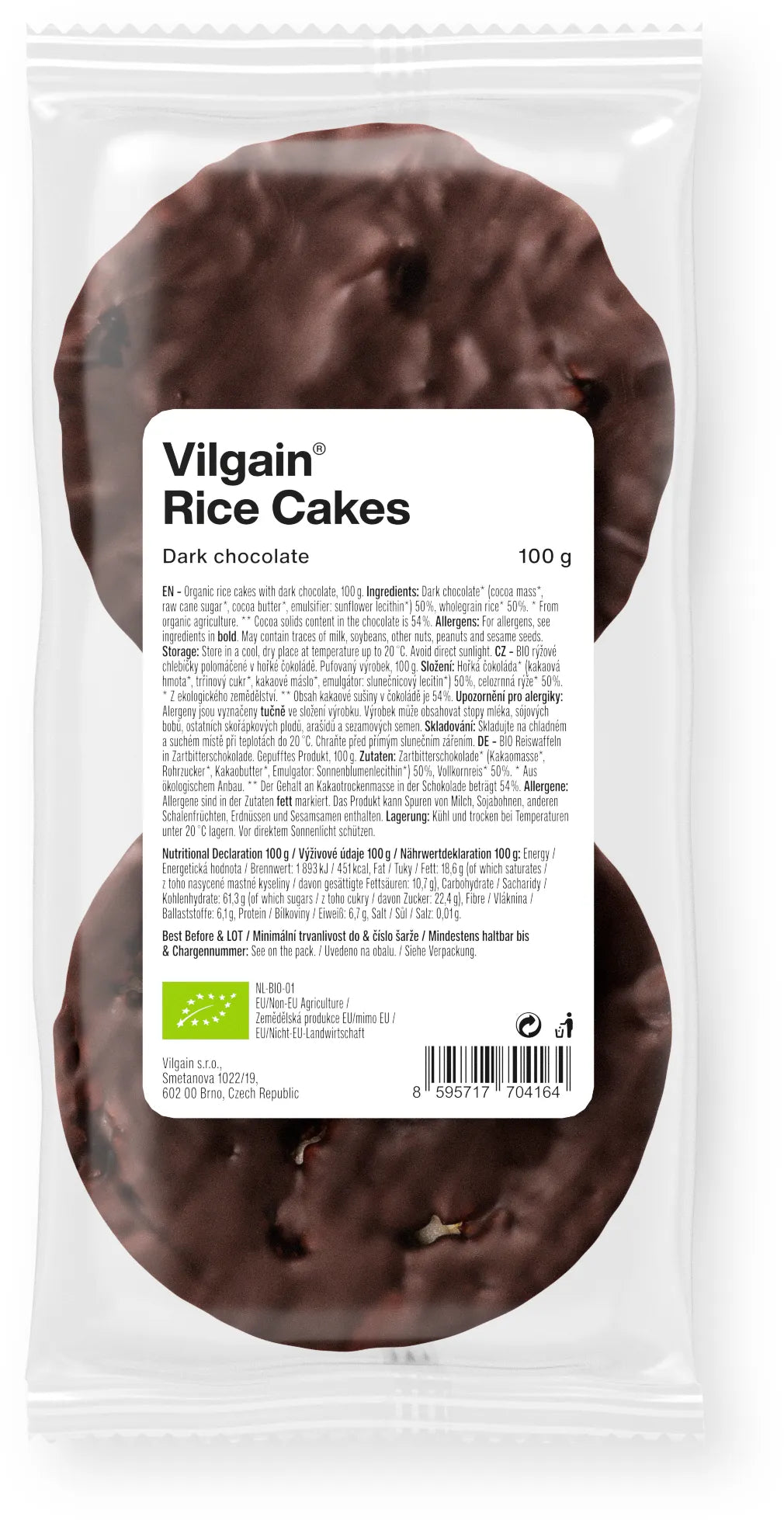 Galettes de Riz au Chocolat Noir bio VILGAIN 100 g