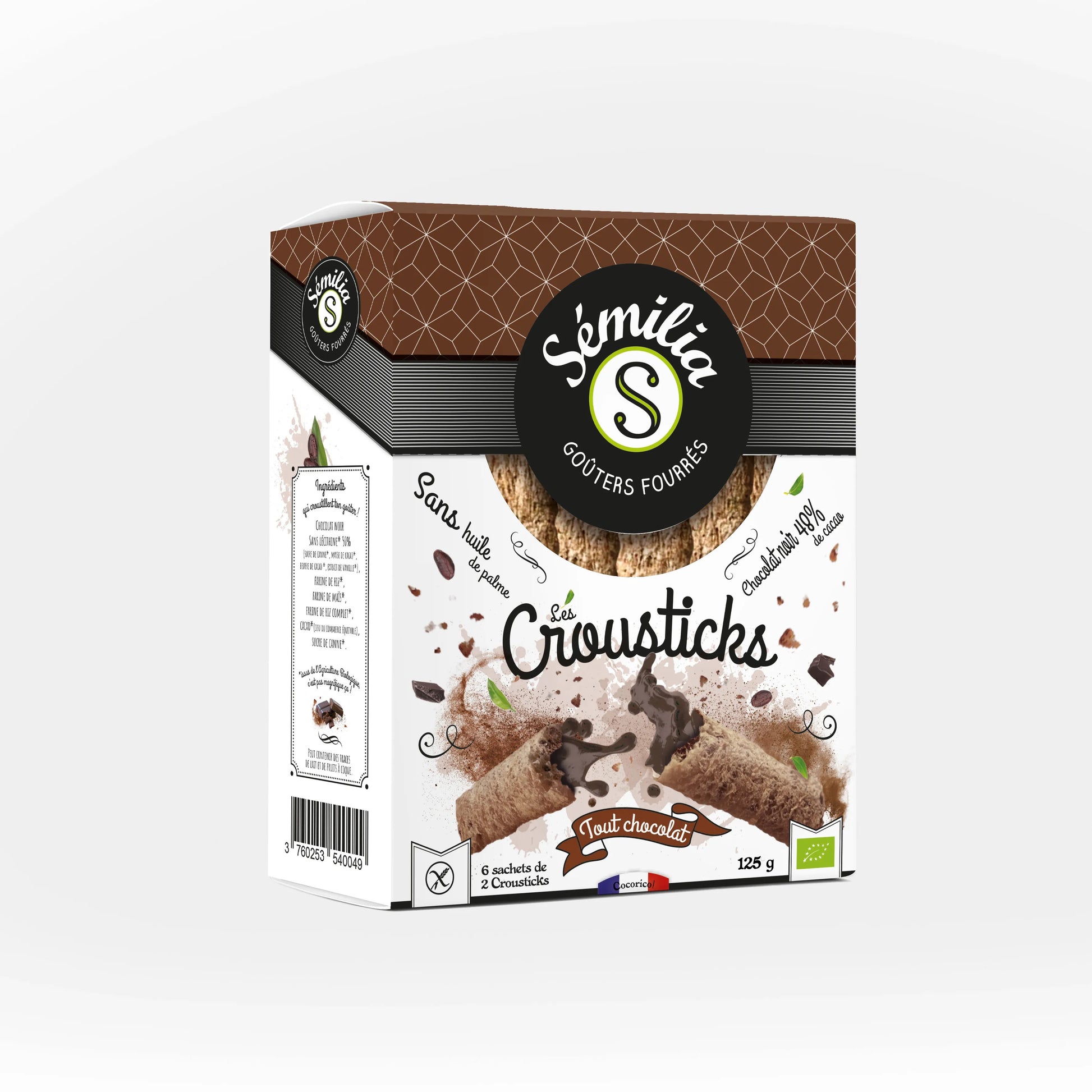Promo Crousticks Tout Choco bio et sans gluten SEMILIA 125 g