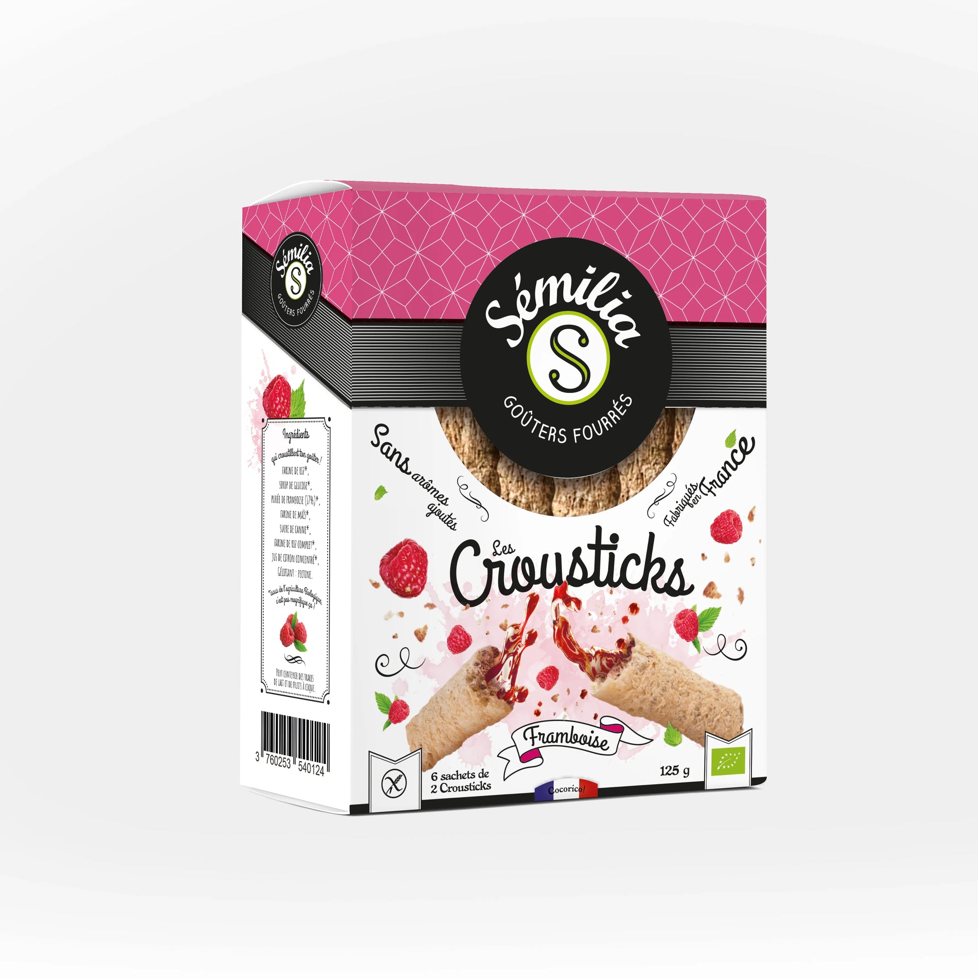 Crousticks Framboise bio et sans gluten SEMILIA 125 g
