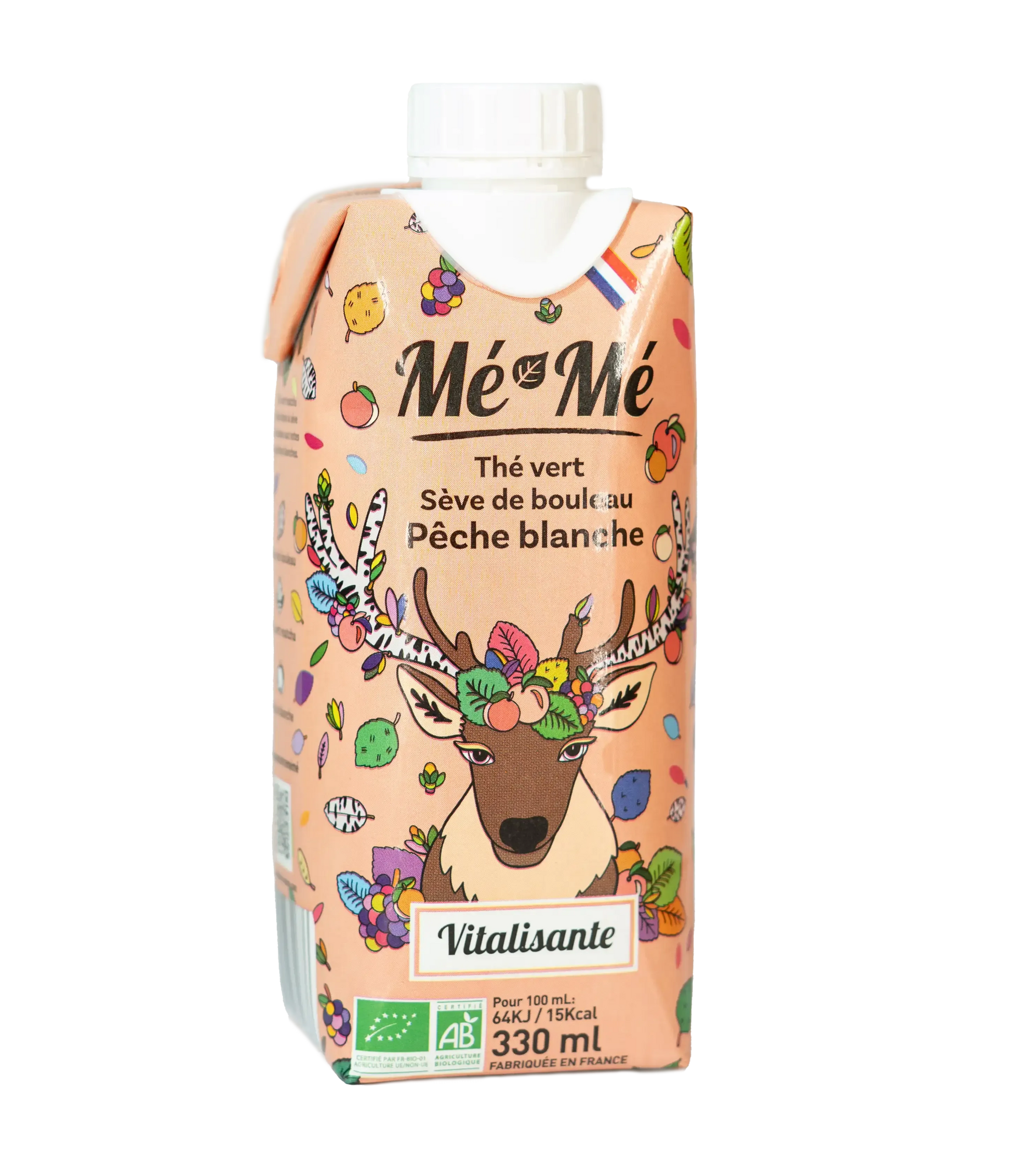 Thé Vert Pêche Blanche bio MÉMÉ 33 cl