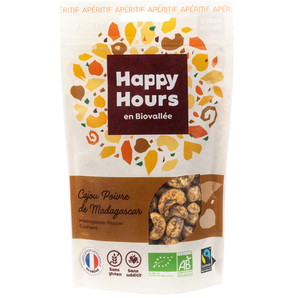 Sachet Cajou Poivre de Madagascar bio HAPPY HOURS 115 g