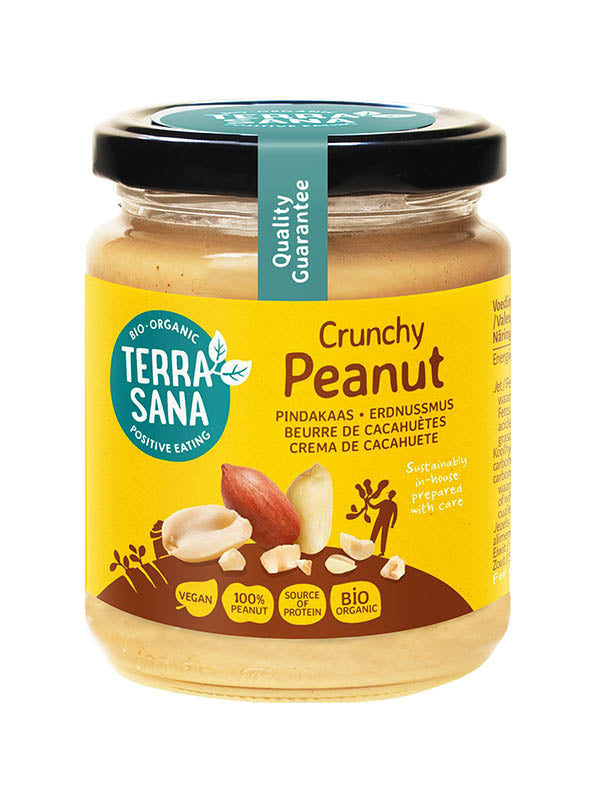 Beurre de cacahuètes crunchy bio et vegan TERRA SANA 250 g