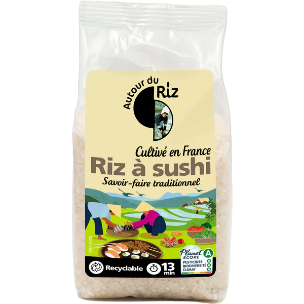 Riz à sushi bio cultivé en France AUTOUR DU RIZ 400 g