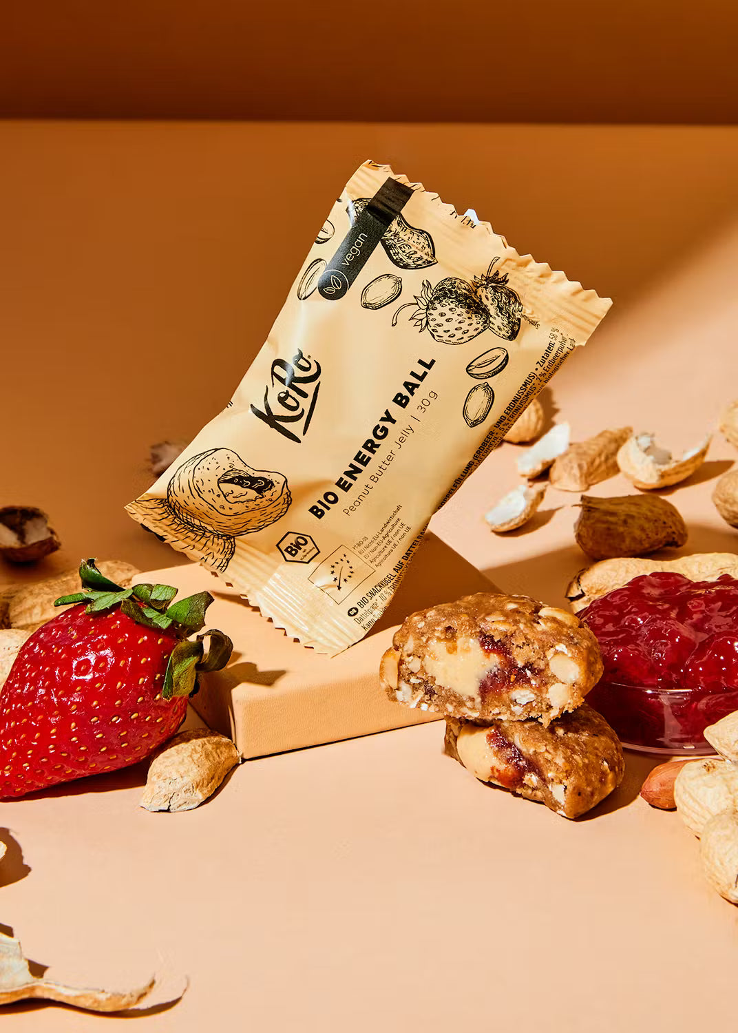 Energy Ball Purée de Cacahuètes et Fraise bio KORO 30 g