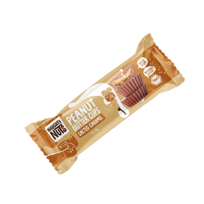 Bouchées au beurre de Cacahuète & Caramel salé bio et vegan NAUGHTY NUTS 39 g (3x13g)