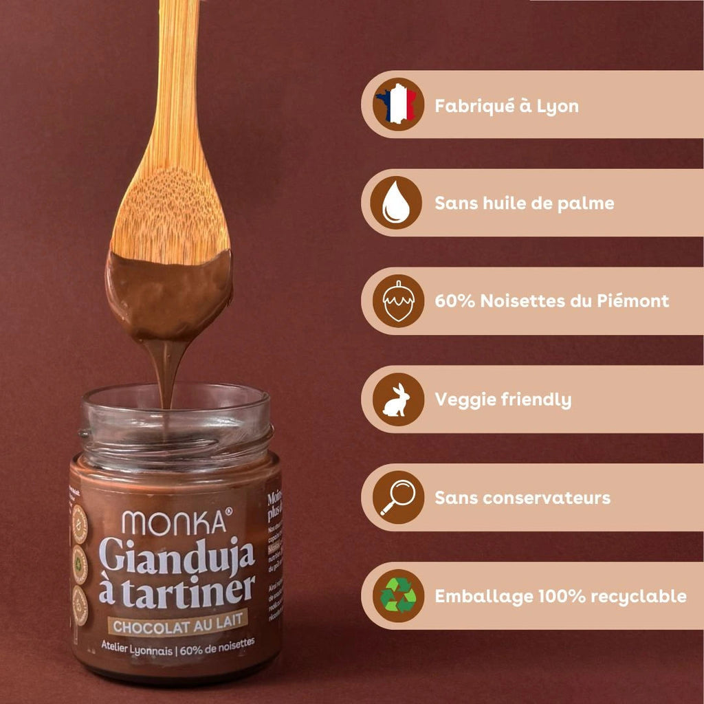 Pâte à tartiner Gianduja Chocolat au Lait MONKA 200g