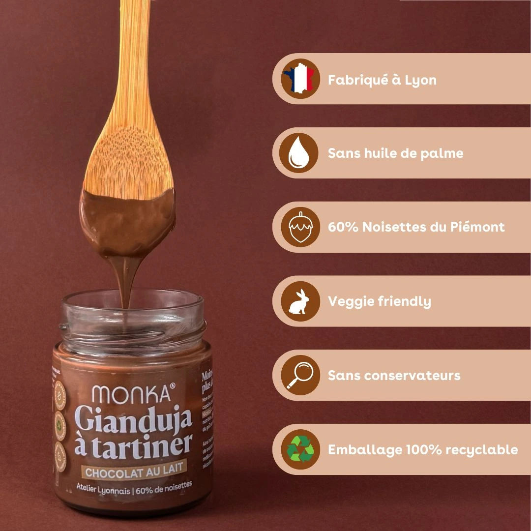 Pâte à tartiner Gianduja Chocolat au Lait MONKA 200g