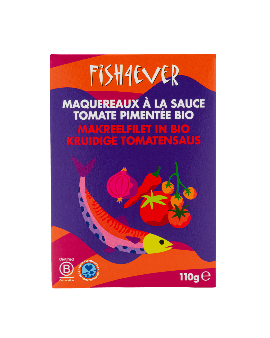 Filets de maquereaux à la sauce tomate pimentée bio FISH4EVER 110 g