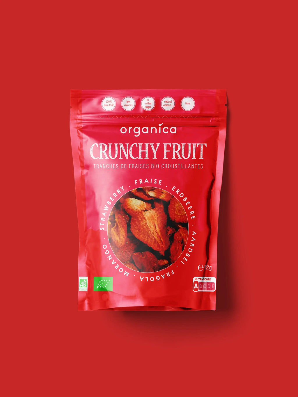 Fraises tranchées lyophilisées bio ORGANICA 12 g