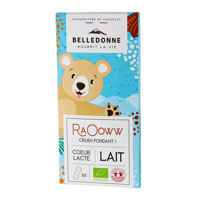 Tablette de chocolat Lait Coeur Lacté bio BELLEDONNE 80 g