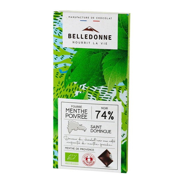 Tablette Chocolat Menthe Poivrée bio BELLEDONNE 80 g