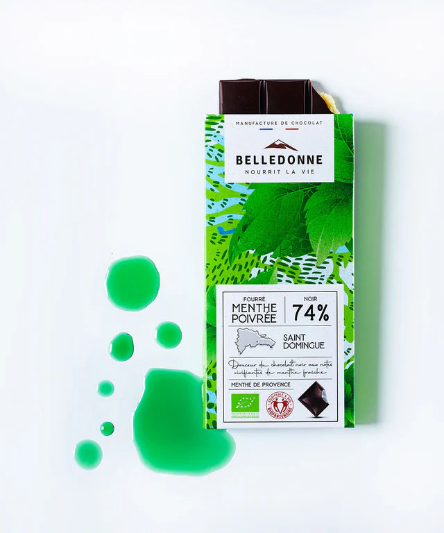 Tablette Chocolat Menthe Poivrée bio BELLEDONNE 80 g