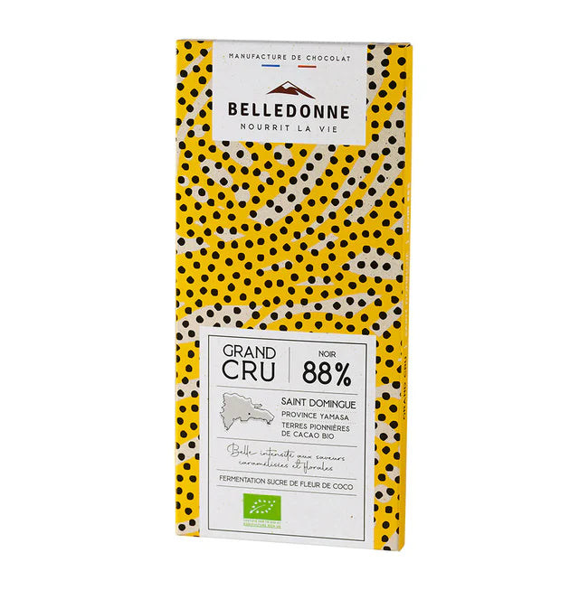 Tablette de chocolat Noir 88% Grand Cru bio & vegan BELLEDONNE 100 g