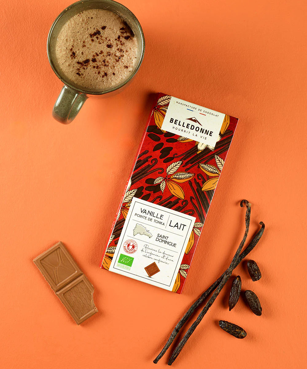 Tablette Chocolat au Lait Vanille Tonka bio BELLEDONNE 80 g