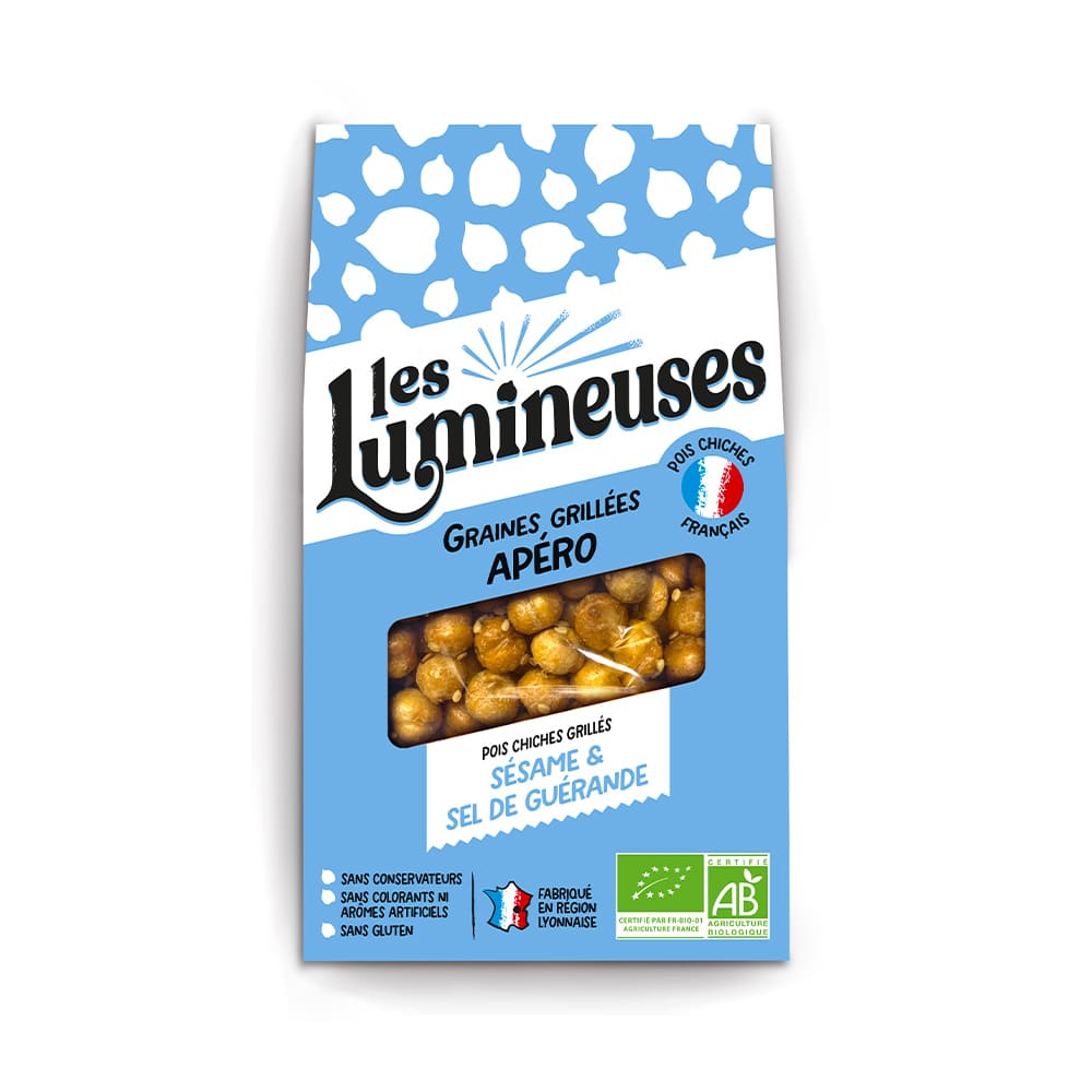 Pois chiches grillés Sésame et Sel bio LES LUMINEUSES 90 g
