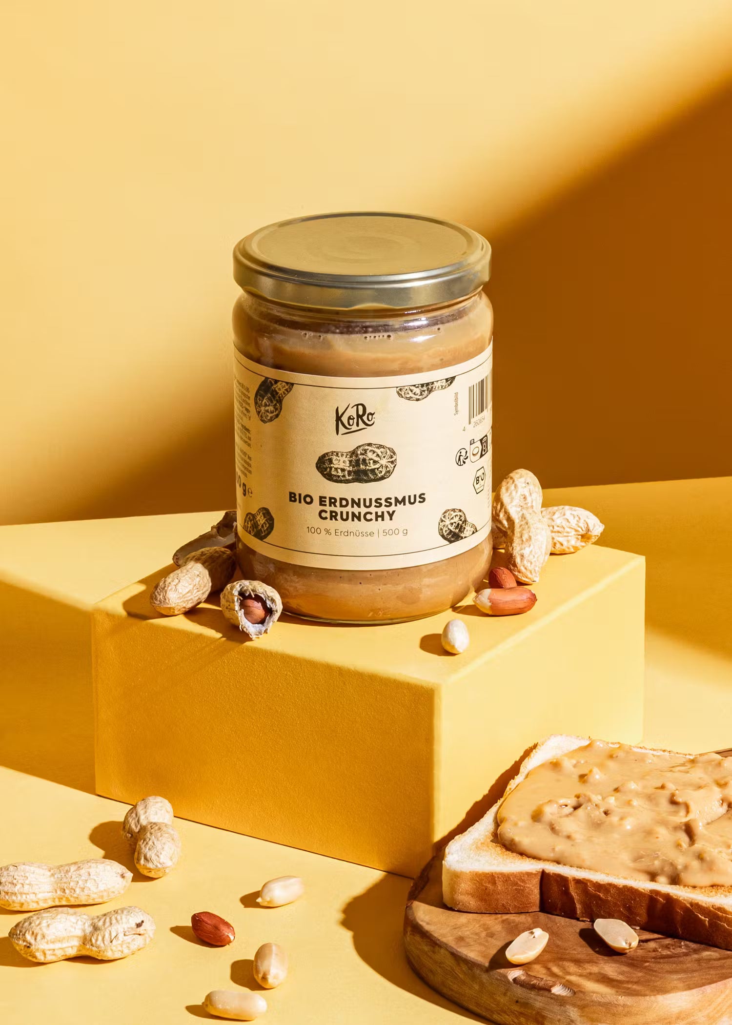 Purée de cacahuètes crunchy bio KORO 500 g