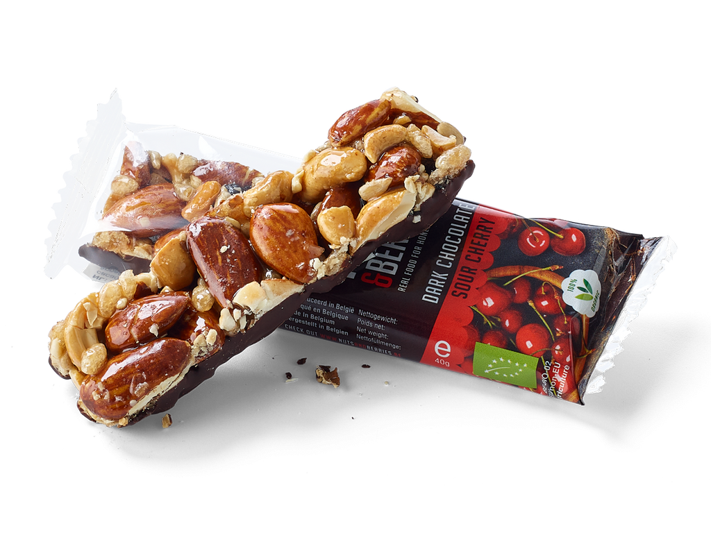 Barre Dark Chocolate Sour Cherry bio NUTS & BERRIES 40 g