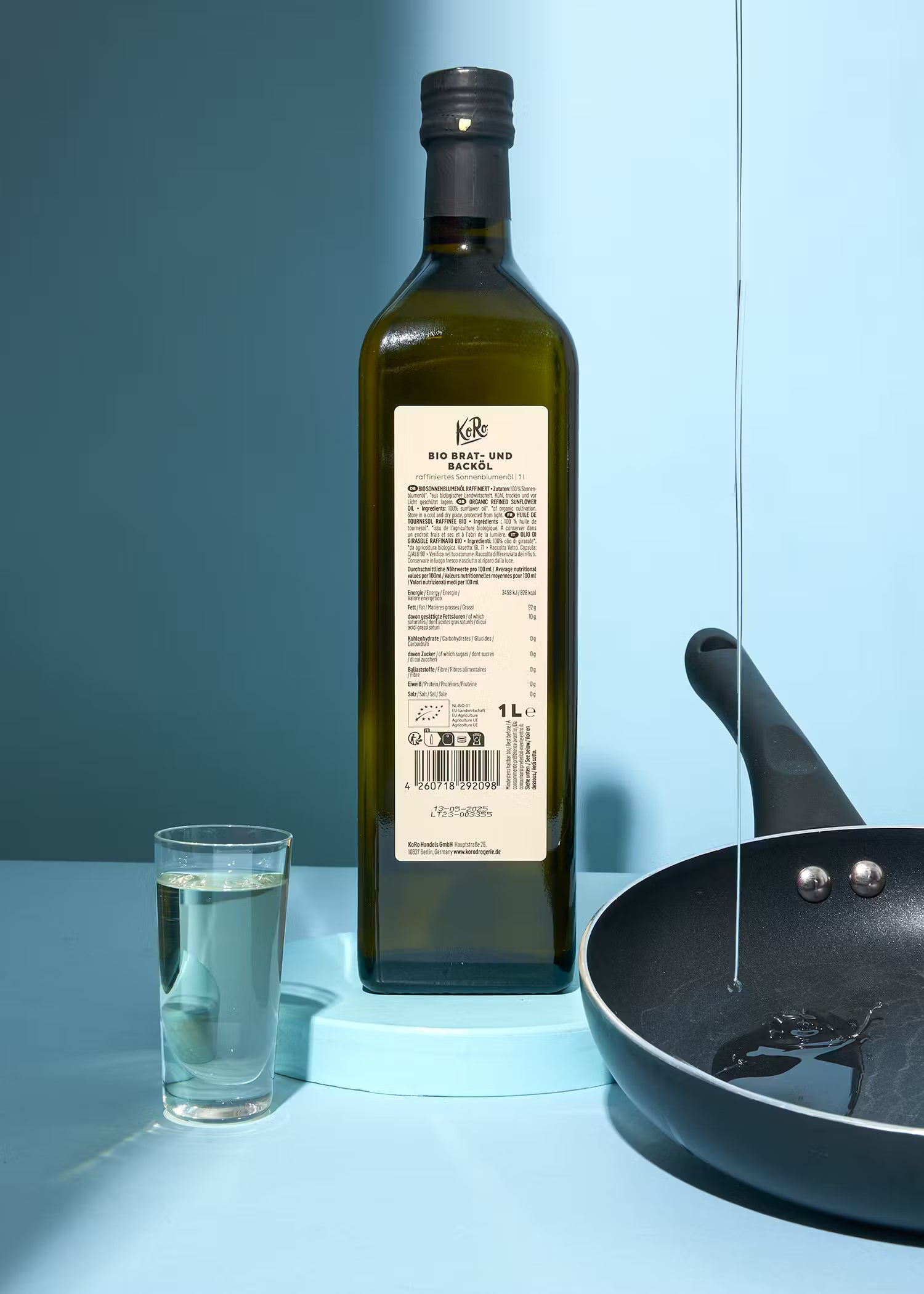 Huile de friture et de cuisson bio KORO 1 L