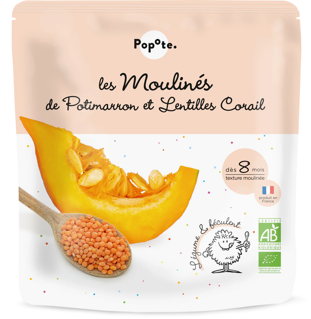 Mouliné de Potimarron et Lentilles Corail bio POPOTE 180 g