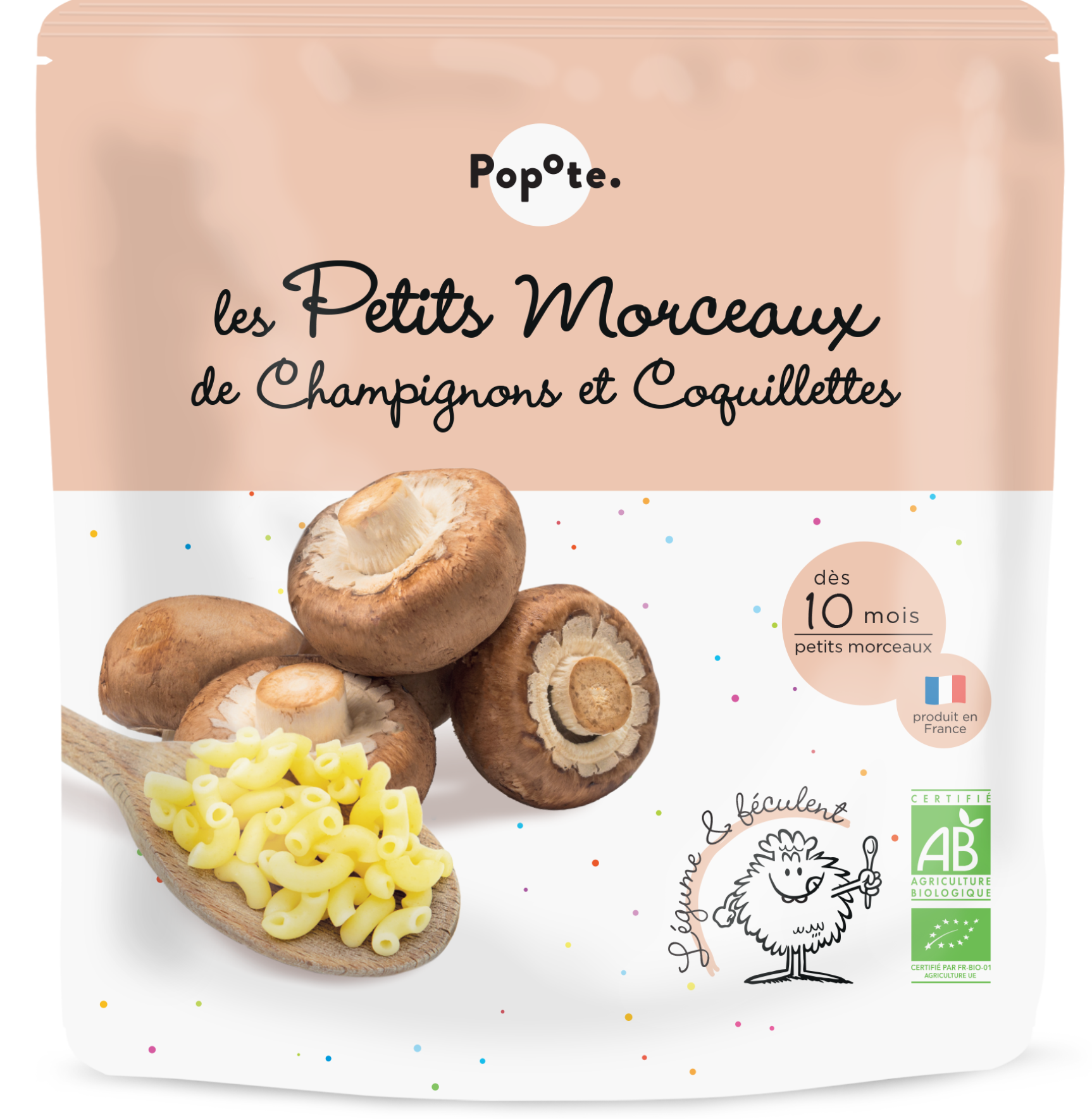 Petits Morceaux de Champignons et Coquillettes bio POPOTE 190 g