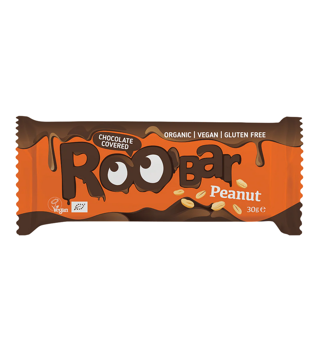 Barre aux Cacahuètes et Chocolat au lait bio et vegan ROOBAR 30 g