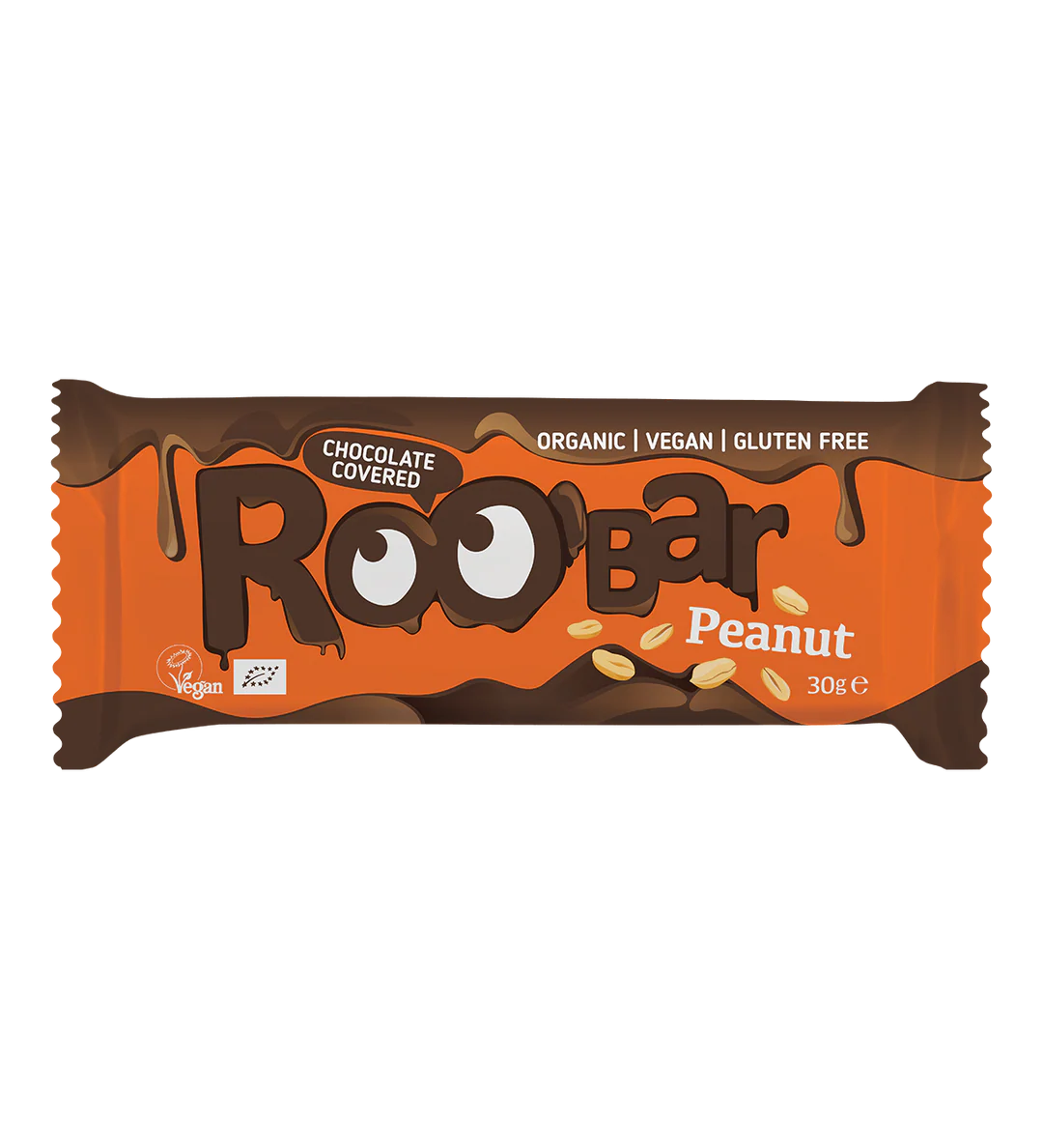 Barre aux Cacahuètes et Chocolat au lait bio et vegan ROOBAR 30 g