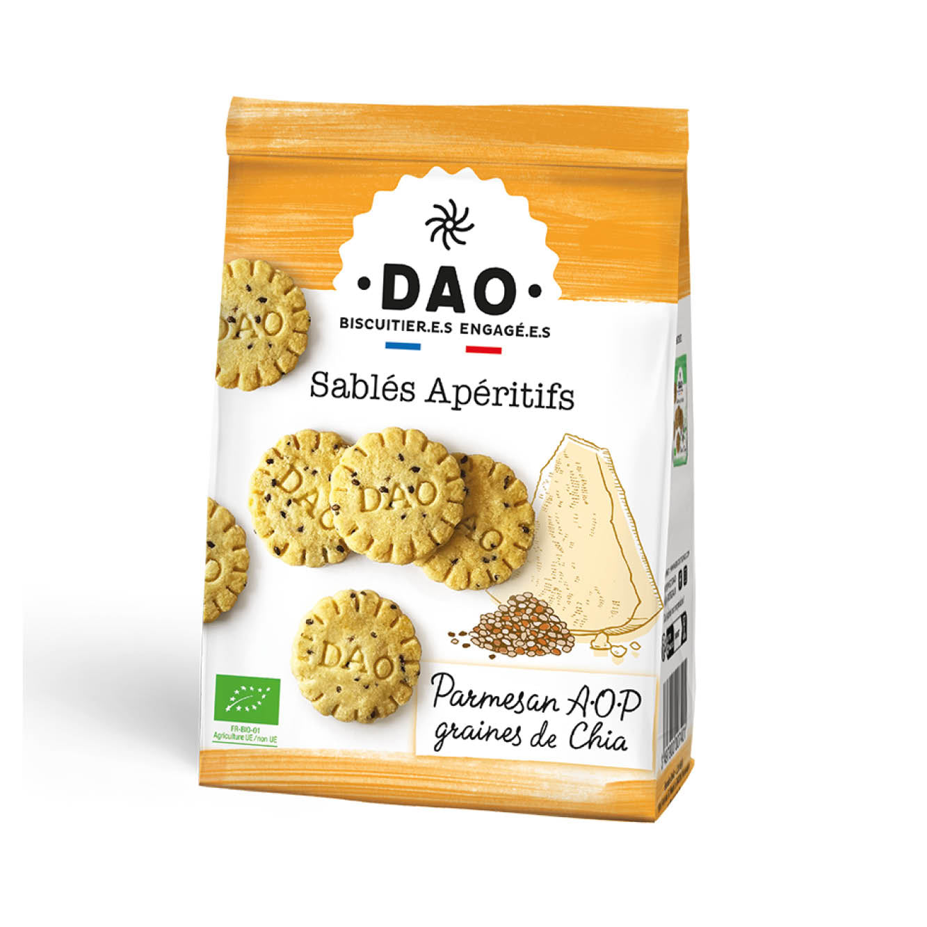 Sablés Apéritifs Parmesan Graines de Chia bio DAO 100 g