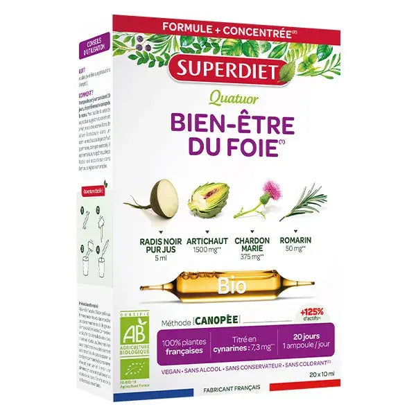 Quatuor Bien-être du Foie bio SUPERDIET 20x10 ml