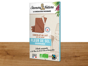 Promo date courte Tablette Chocolat au Lait & Fleur de Sel bio SAVEURS & NATURE 80 g