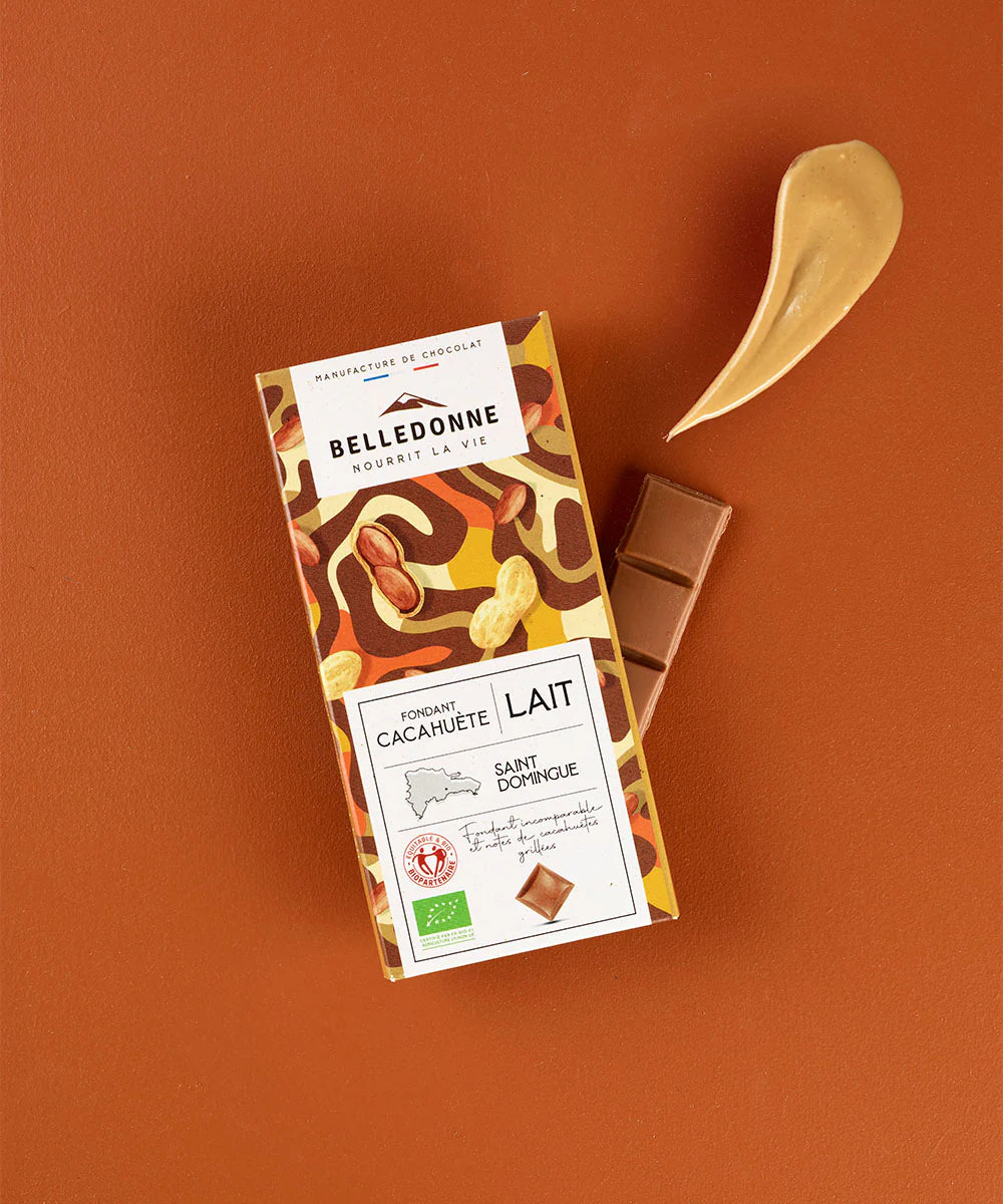 Tablette Chocolat au Lait Fondant Cacahuète bio BELLEDONNE 80 g