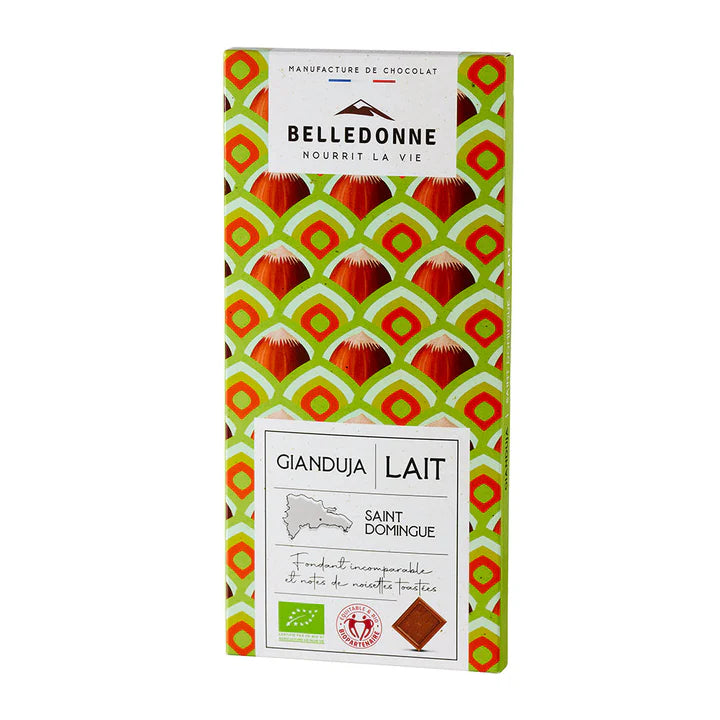 Tablette de chocolat Lait Gianduja bio BELLEDONNE 80 g