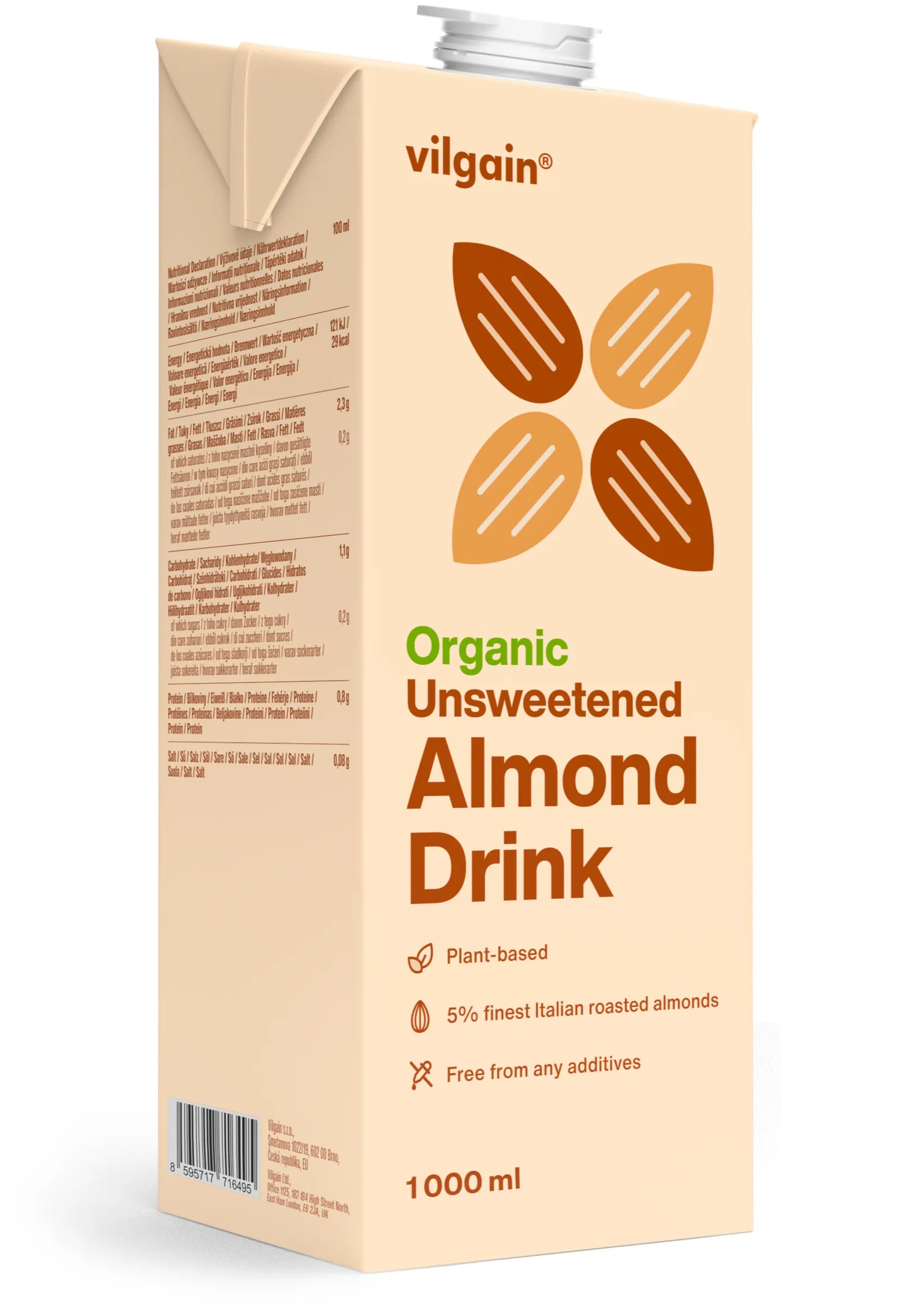Boisson à base d'amandes bio VILGAIN 1 L