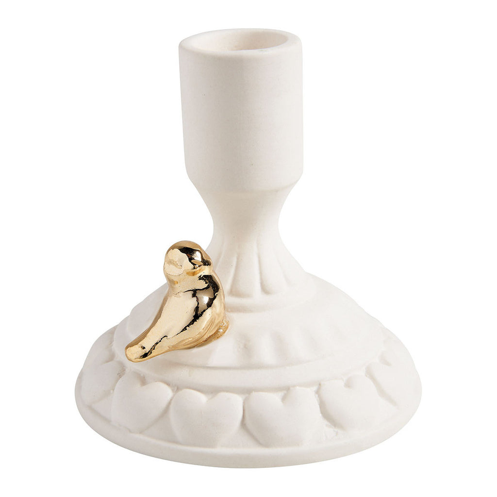 Bougeoir sur pied Blanc 'Oiseau'