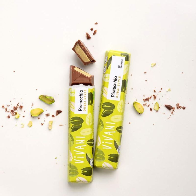 Barre Chocolat Pistache Dubaï Style bio VIVANI 40 g
