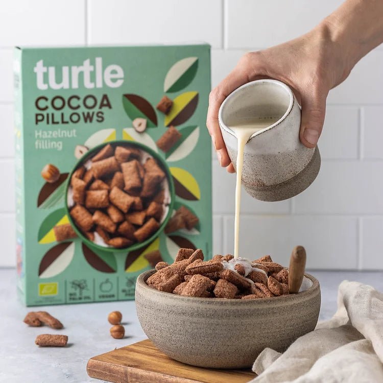 Céréales fourrées à la crème de noisette, bio vegan et sans gluten, TURTLE 300 g