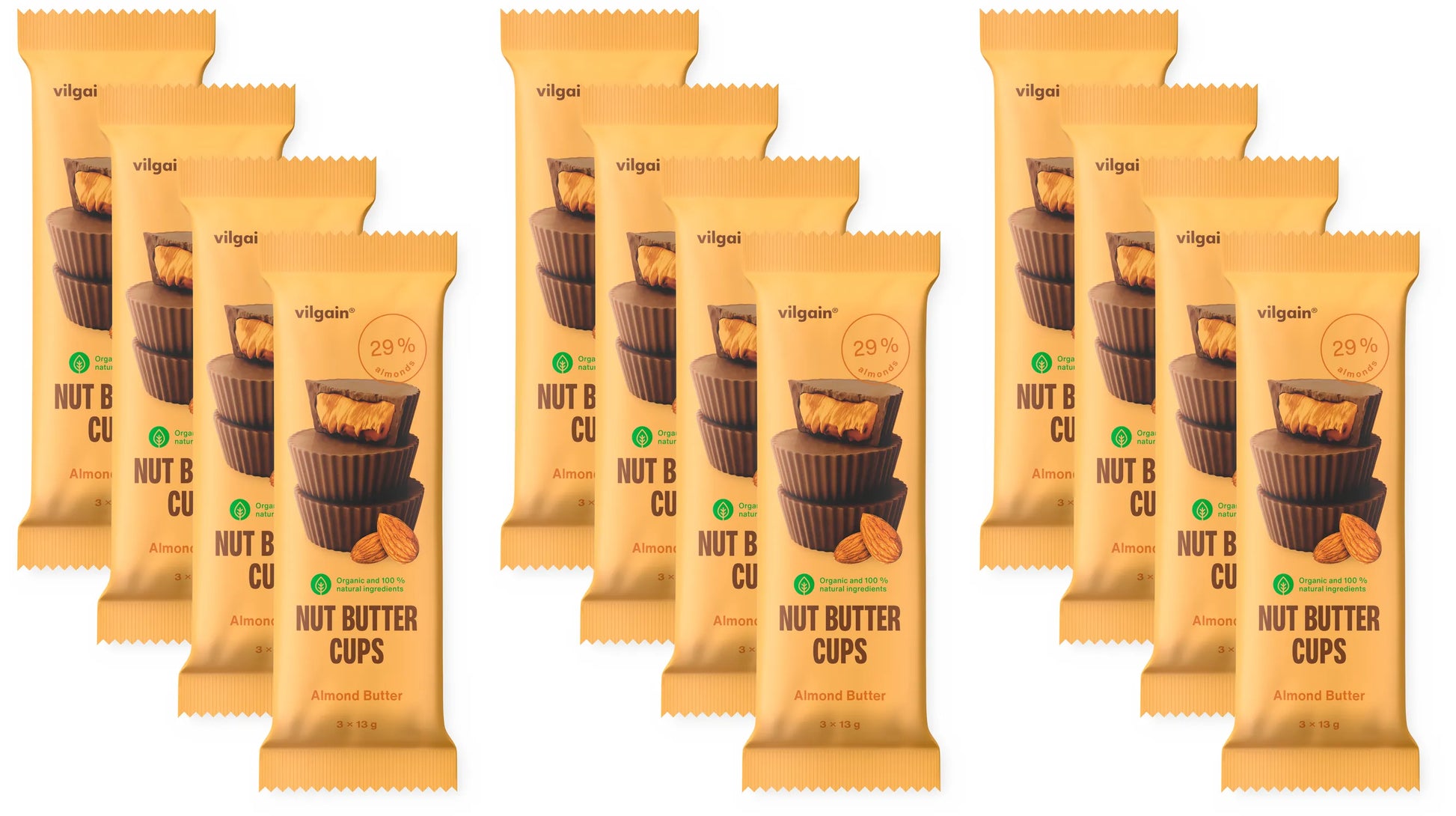 Bouchée chocolat & beurre d'amande bio et vegan VILGAIN 3x13 g