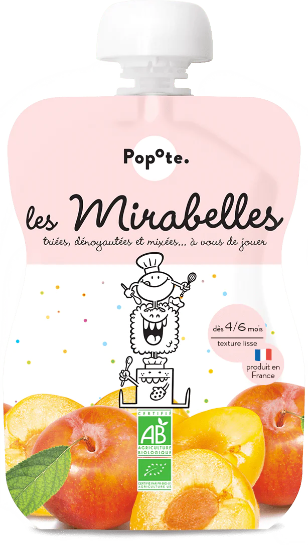 Gourde Compote de Mirabelles bio POPOTE 120 g