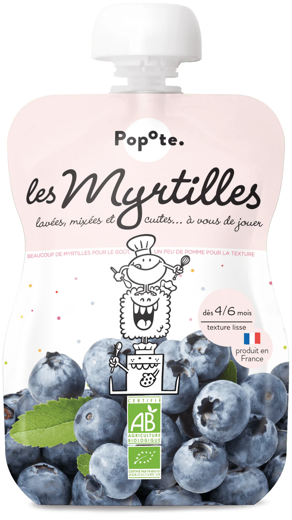 Gourde Compote de Myrtilles bio POPOTE 120 g