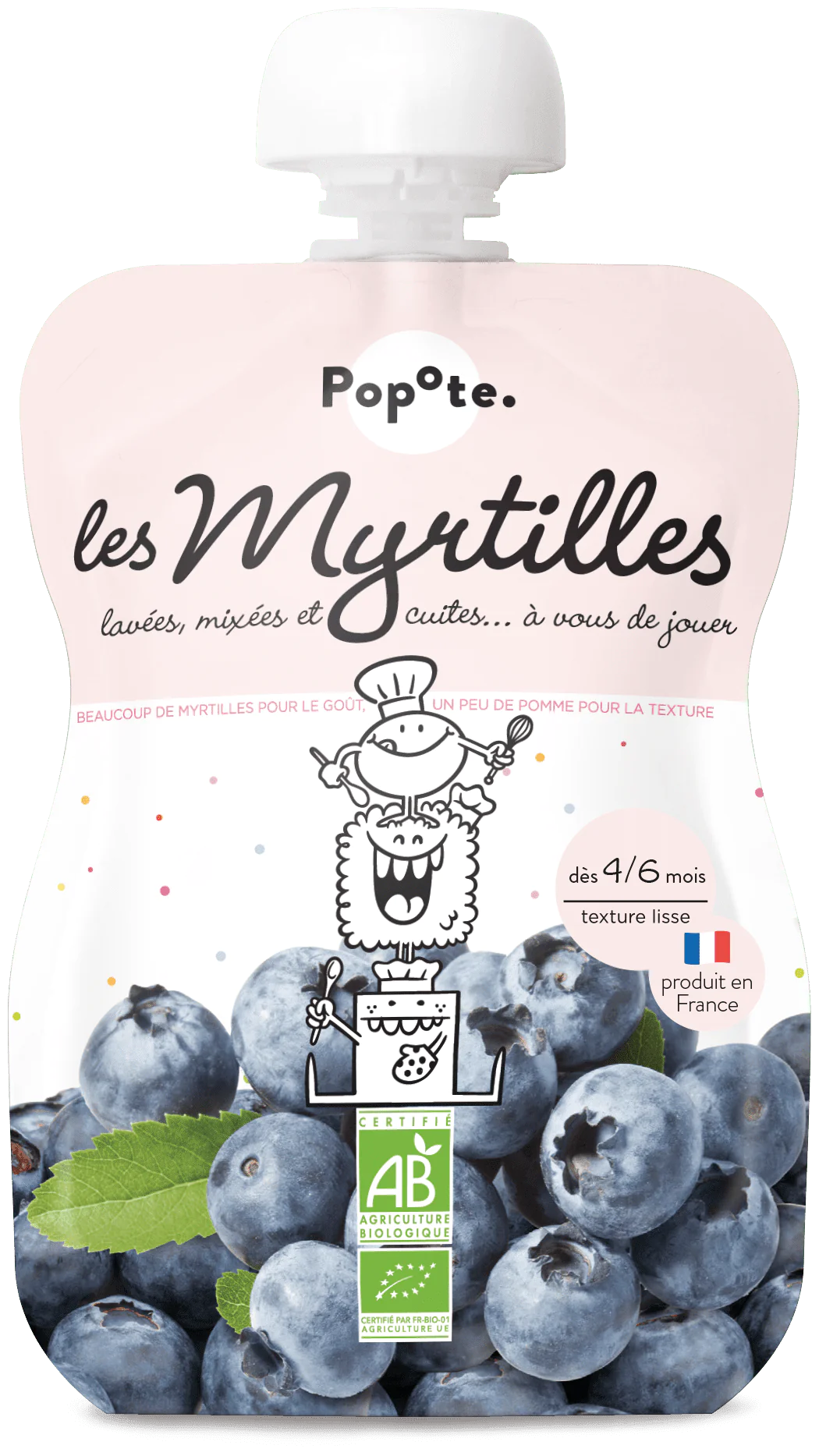 Gourde Compote de Myrtilles bio POPOTE 120 g