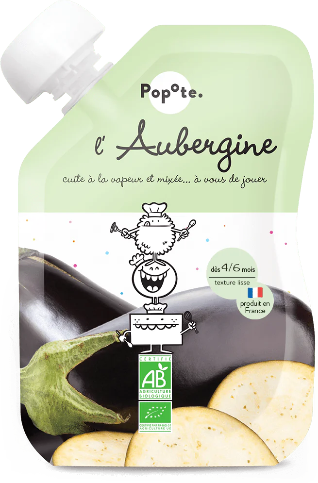 Gourde Purée d'Aubergine bio POPOTE 120 g