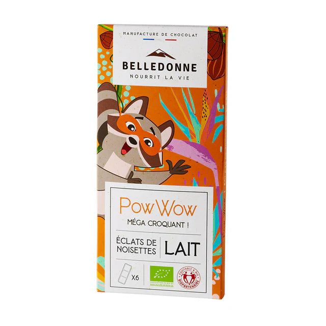 Tablette de chocolat Lait Eclats de Noisettes bio BELLEDONNE 80 g