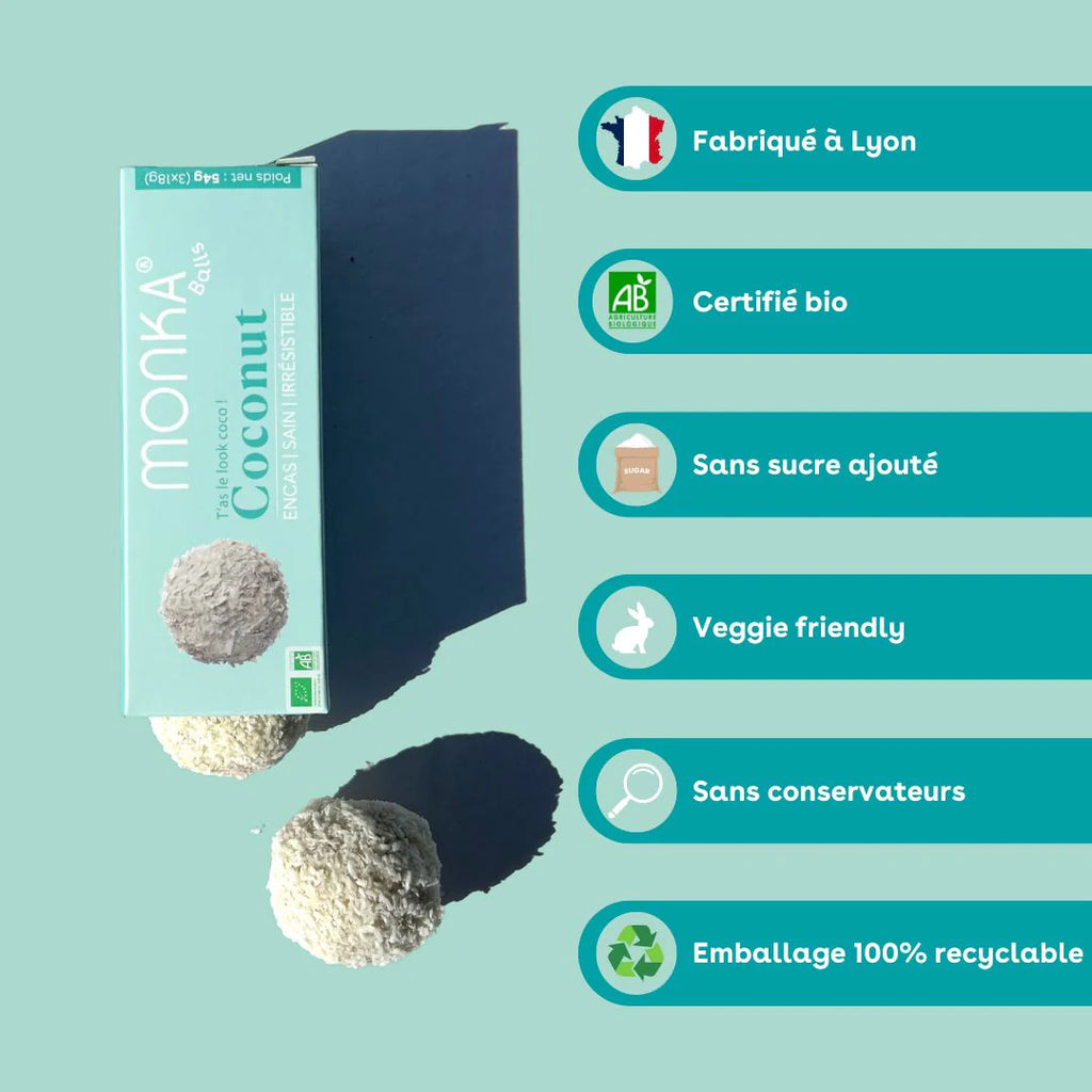 Energy Balls Coco bio & vegan MONKA 54 g (3x18g)