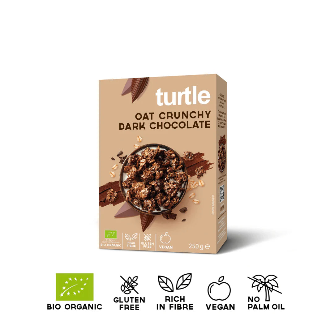Crunchy d'Avoine au Chocolat Noir bio, vegan et sans gluten TURTLE 250 g