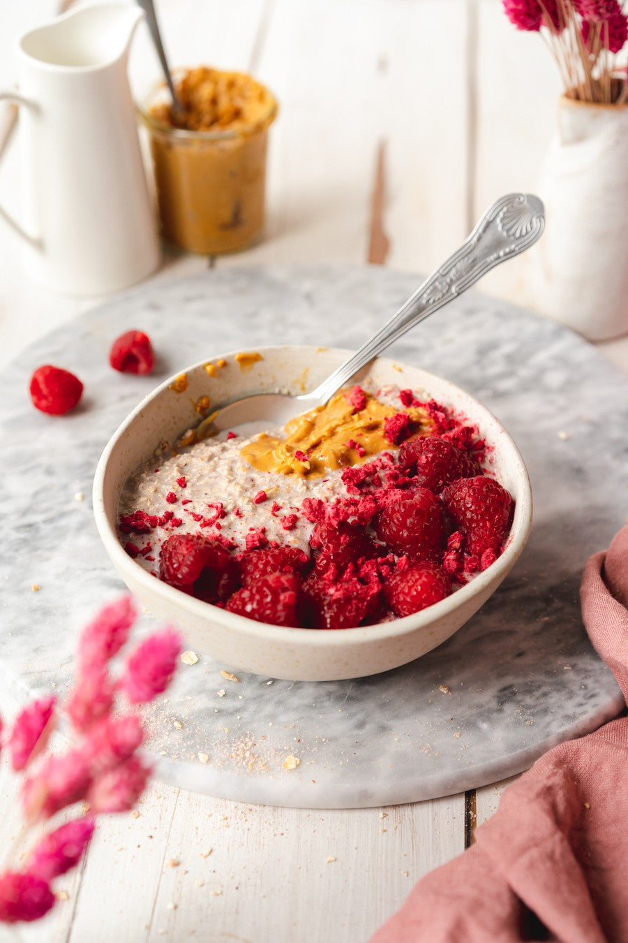 Super Petit Déjeuner framboise & beurre de cacahuète bio ISWARI 360 g