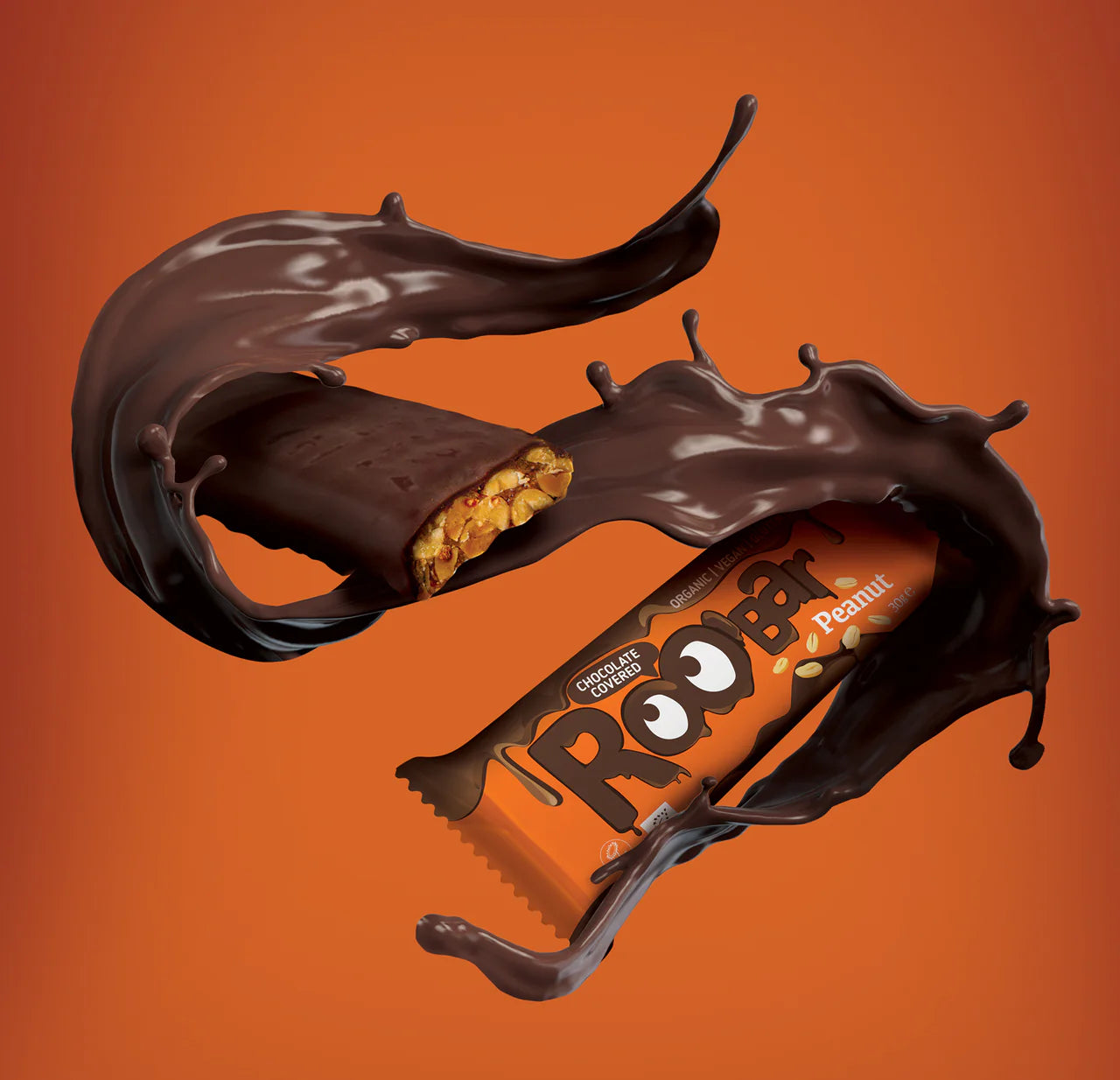 Barre aux Cacahuètes et Chocolat au lait bio et vegan ROOBAR 30 g